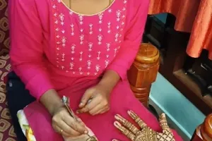 Sasi mehandi and saree prepleating